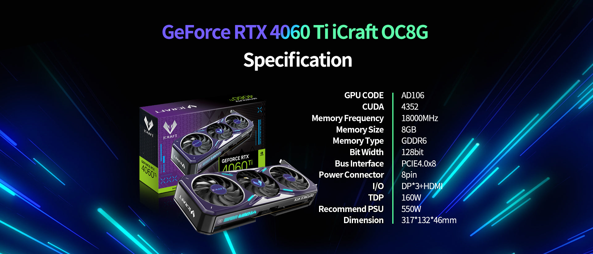 GeForce RTX 4060Ti iCraft OC 8G